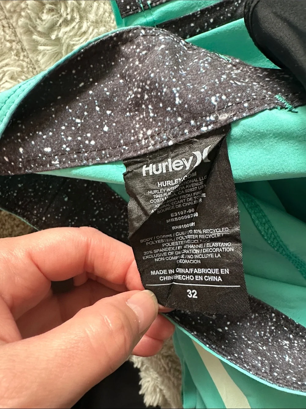 Hurley X Wet Republic Teal Board shorts (Phantom)
